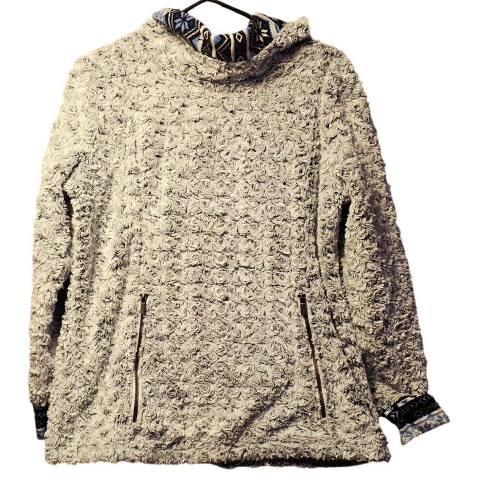 Wooly Bully faux fur fleece hoodie size large